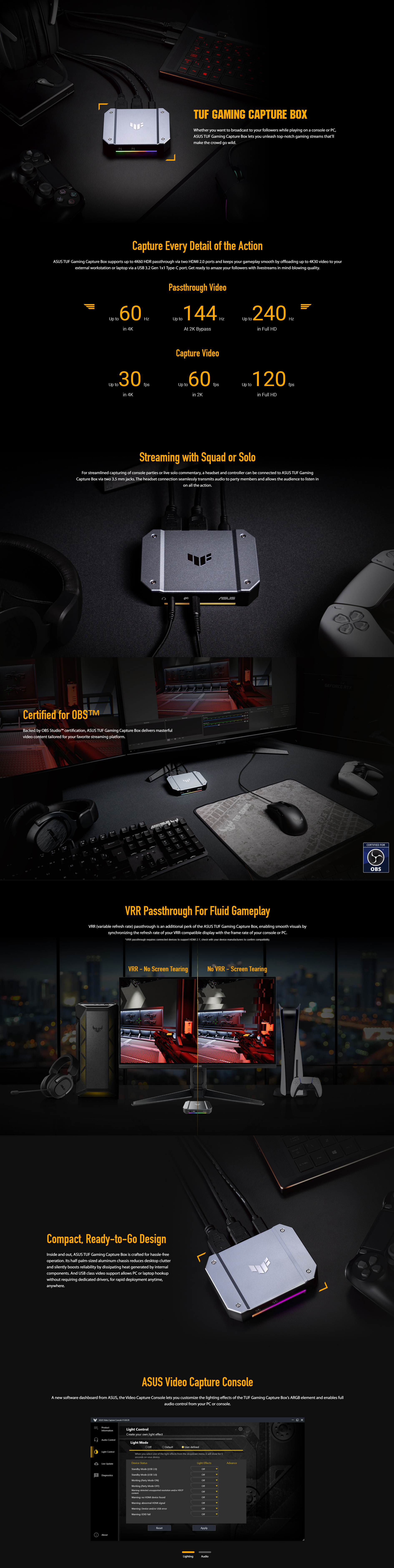 A large marketing image providing additional information about the product ASUS TUF Gaming Capture Box CU4K30 - Additional alt info not provided